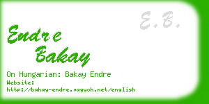 endre bakay business card